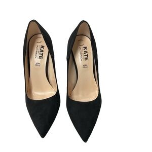 NWT Kate Womens Pumps Size 38 Black Pointed Toe Stiletto Suede Elegant Classic